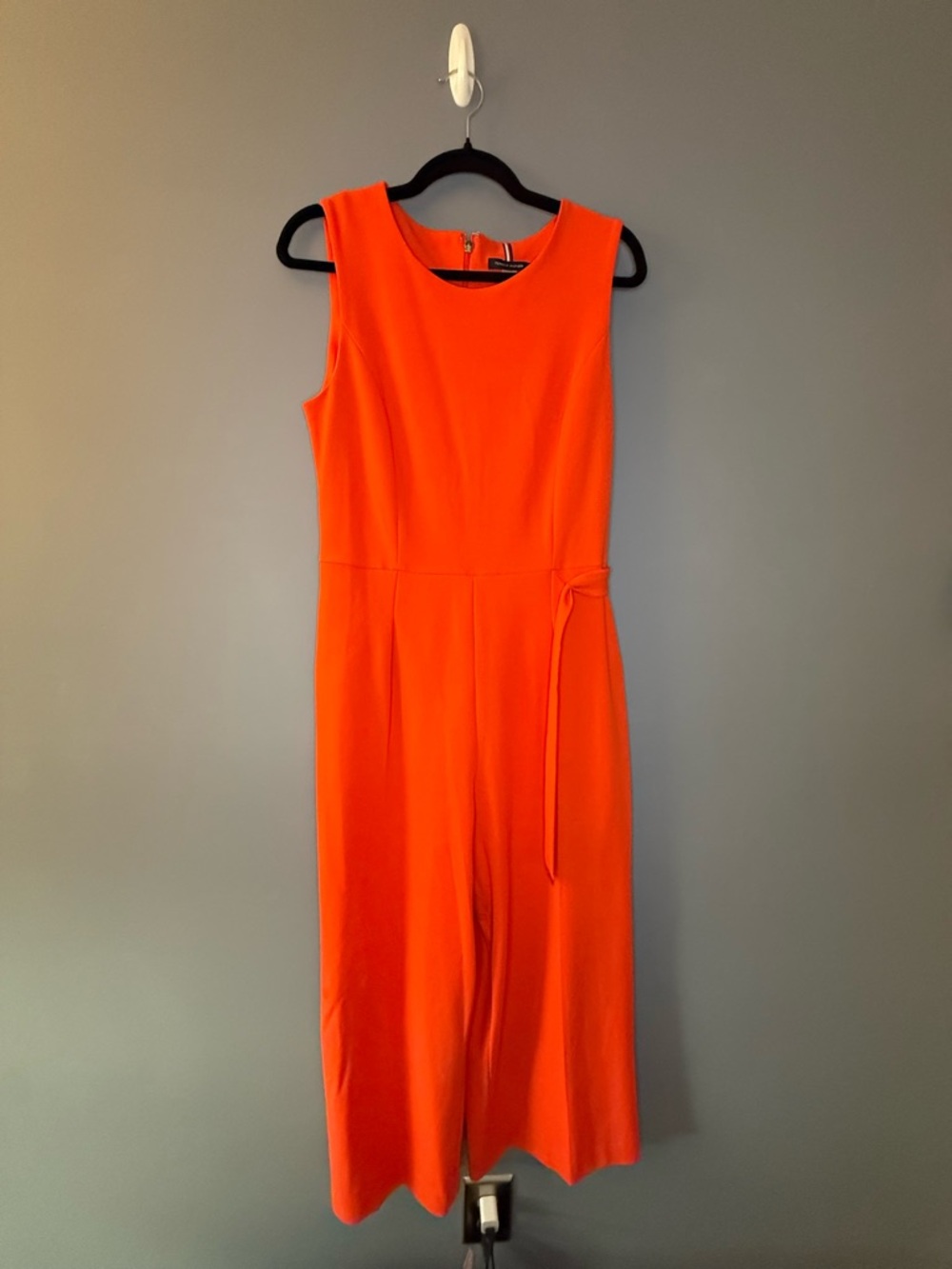 Tommy Hilfiger Sleeveless Orange Romper with Waist Tie - Picture 3 of 7